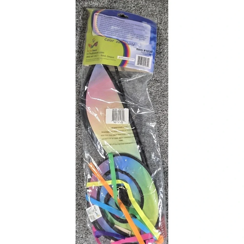 In The Breeze Blended Rainbow Hot Air Balloon Spinner Windsock Multicolor‎